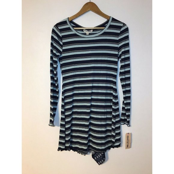 Wallflower Dresses & Skirts - Wallflower Juniors Women's Blue Striped Long Sleeve Dress Size M New